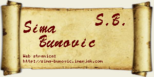 Sima Bunović vizit kartica